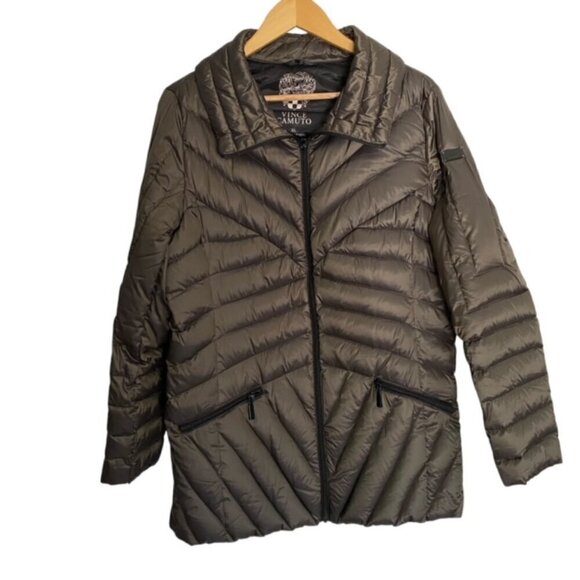 Vince Camuto Metallic Down Puffer Jacket XLarge - Picture 1 of 4